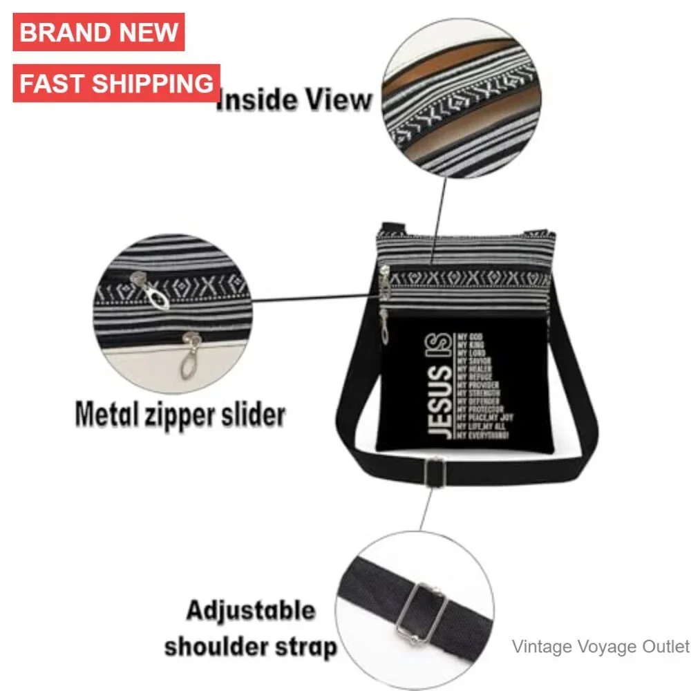 Adjustable Crossbody Bag with Dual Compartments Lightweight Polyester